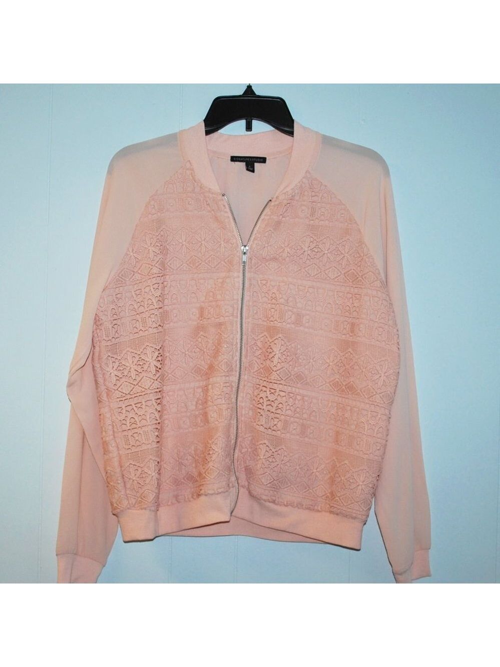 Signature Studio Full Zip Blush Top Jacket L